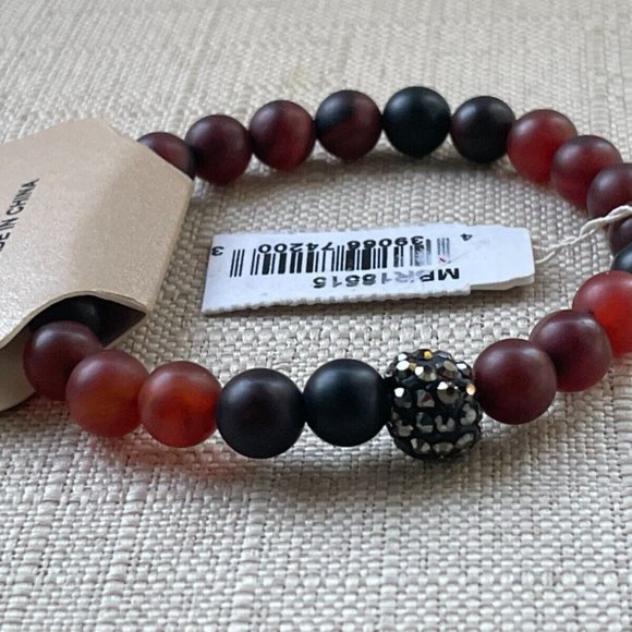 Natasha Bracelet Real Stone Brown Black Stretched Wrist Band Unisex Band - Picture 6 of 11